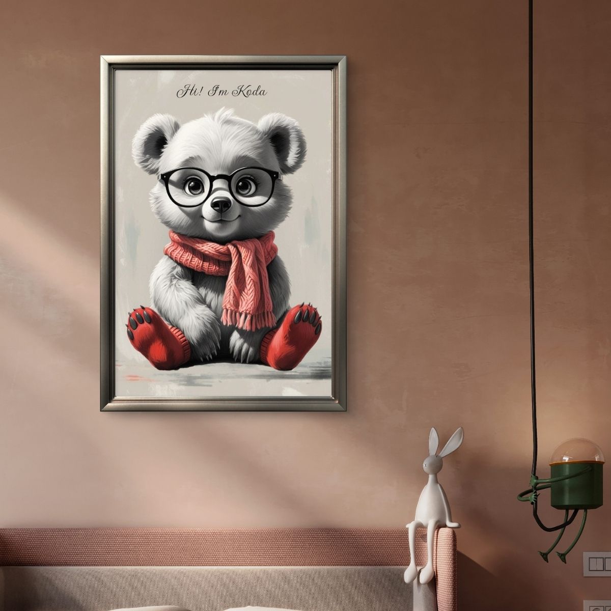 "Cute baby bear illustration for instant download and nursery." display."
