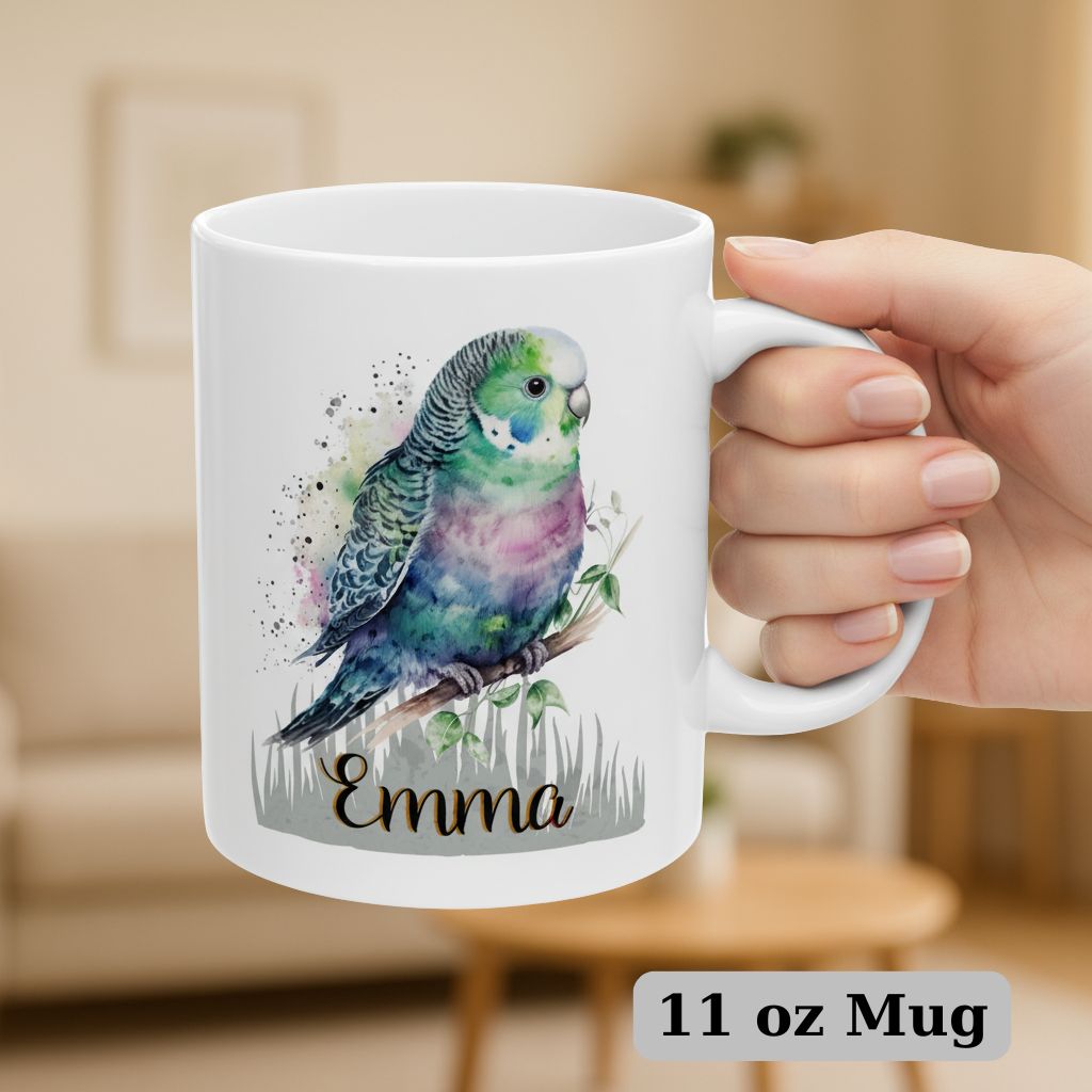 Unique 11oz gift mug with custom animal design and name 