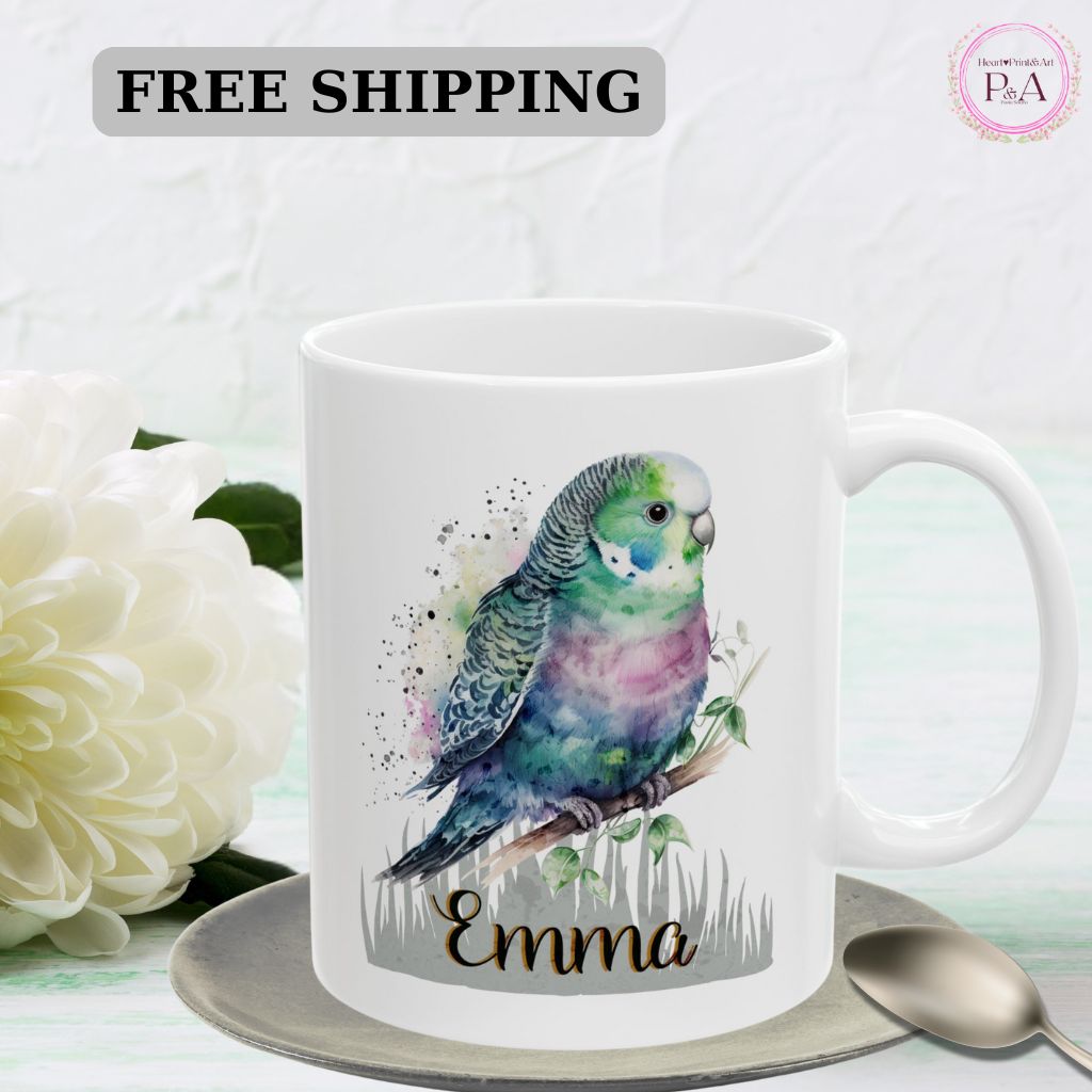 Unique 11oz gift mug with custom animal design and name customization