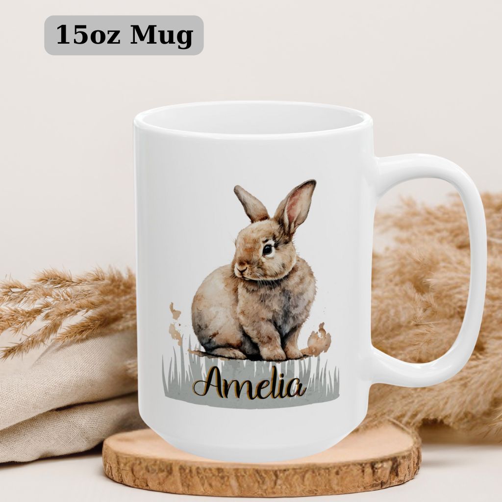Large personalized gift mug 15oz featuring custom animal and recipient’s name