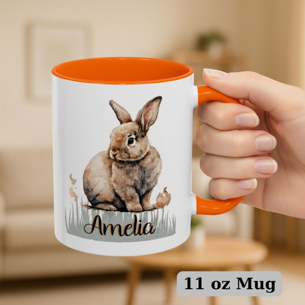 Unique 11oz gift mug with custom animal design and name 