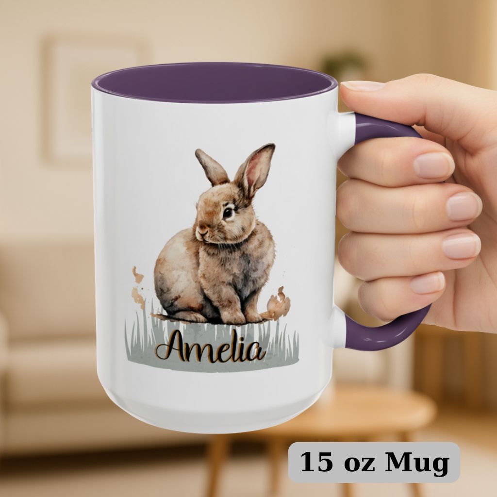 Large personalized gift mug 15oz featuring custom animal and recipient’s name
