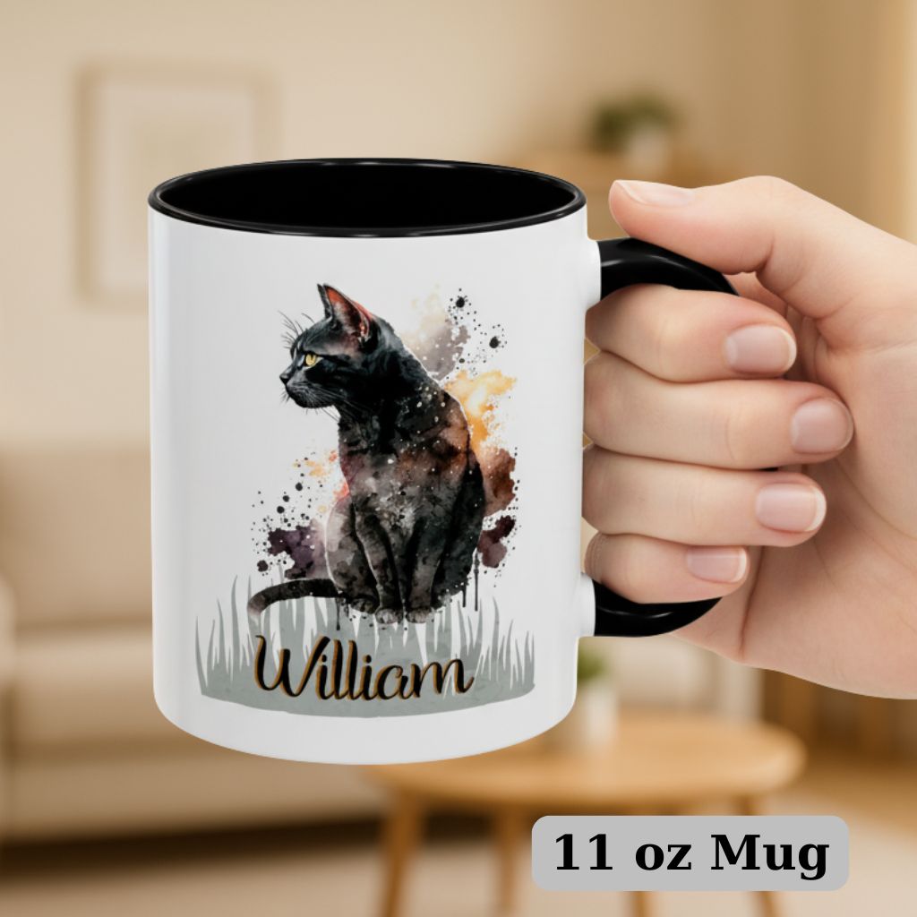 Unique 11oz gift mug with custom animal design and name 