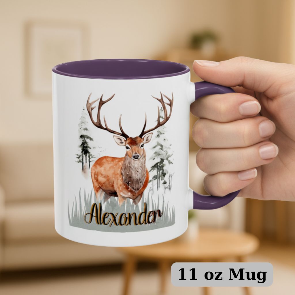 Unique 11oz gift mug with custom animal design and name 