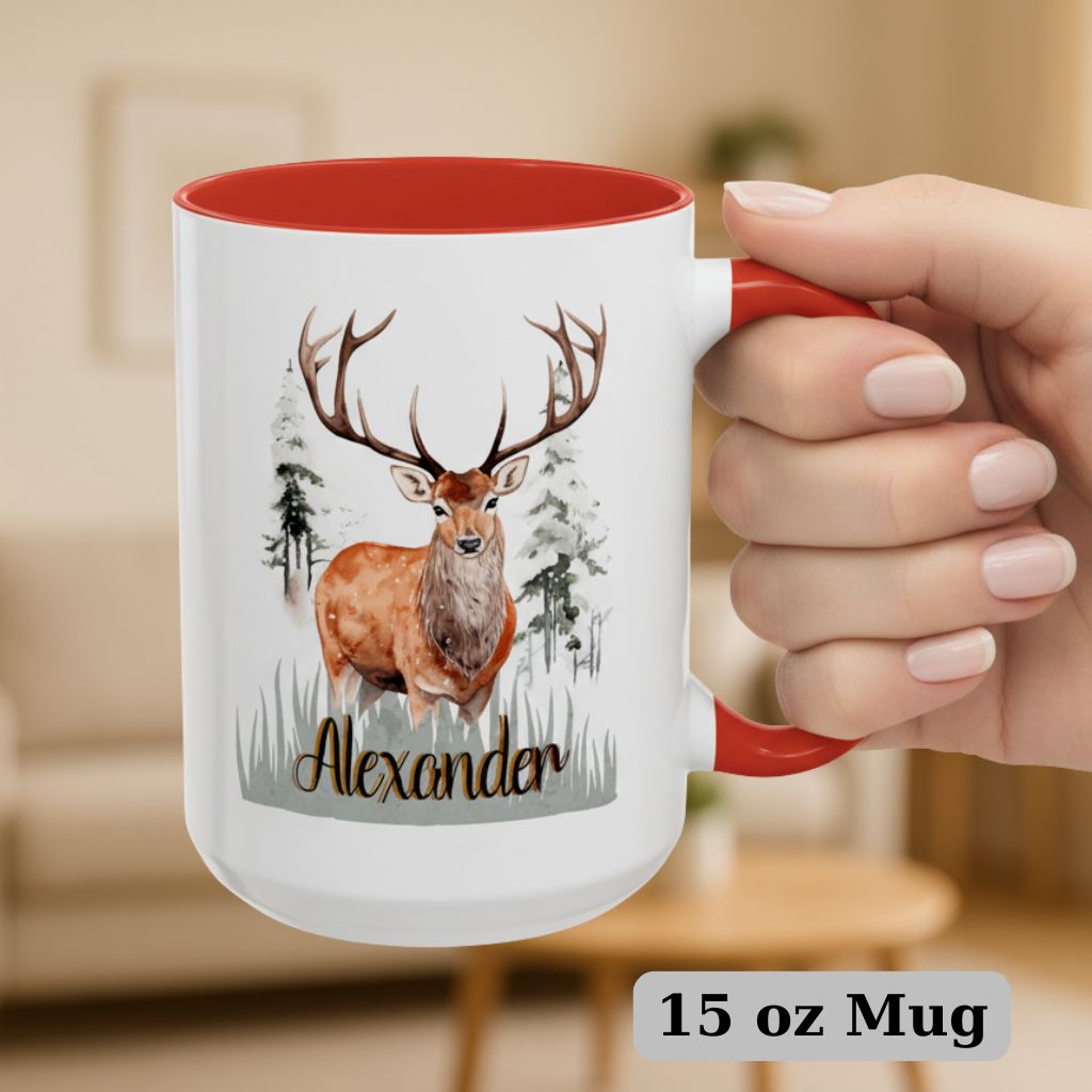 Large personalized gift mug 15oz featuring custom animal and recipient’s name