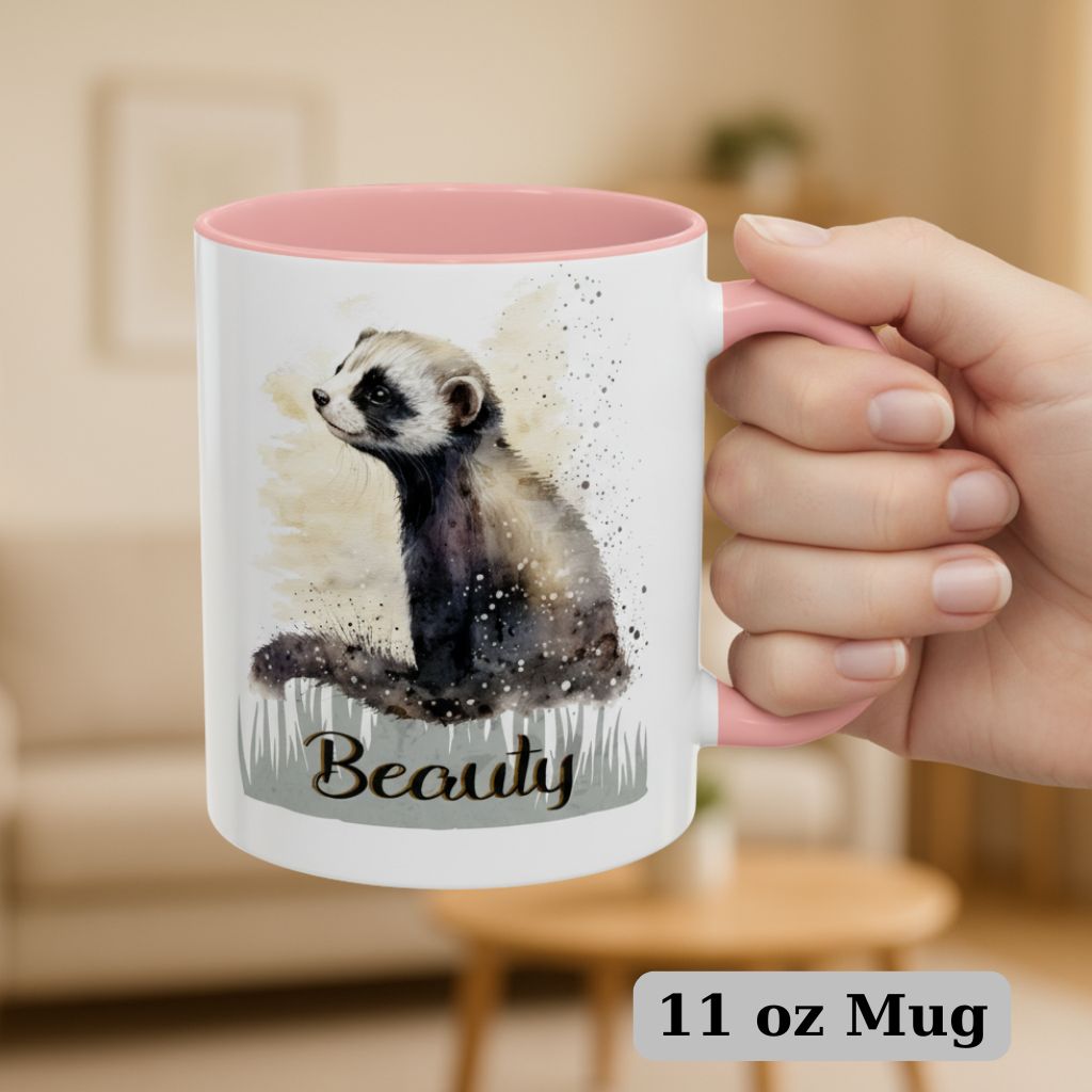 Unique 11oz gift mug with custom animal design and name 