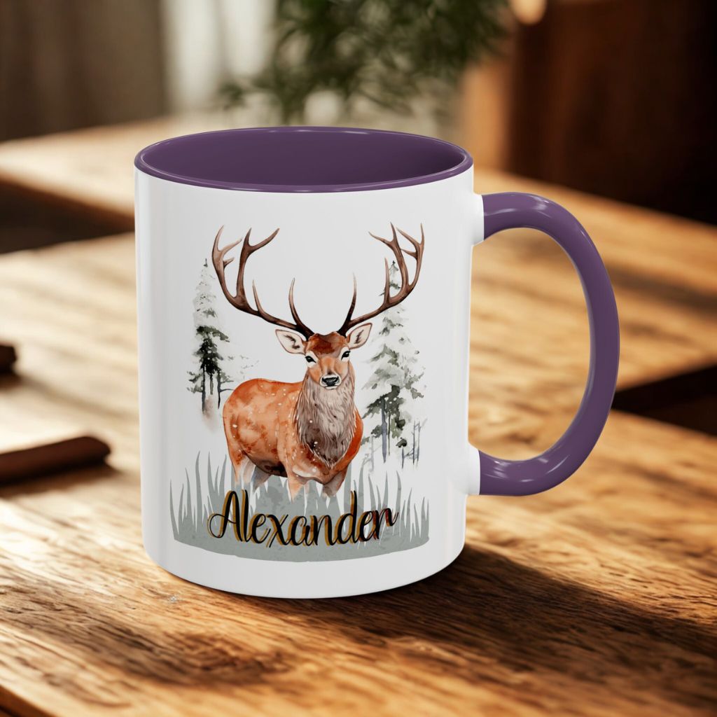 Unique 11oz gift mug with custom animal design and name customization