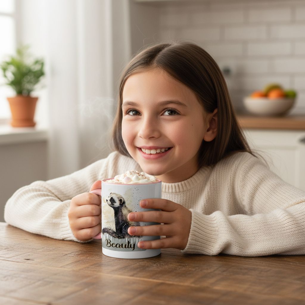 Double-Sided Personalized Watercolor Animal Mug with Name - Unique gifts for animal lovers