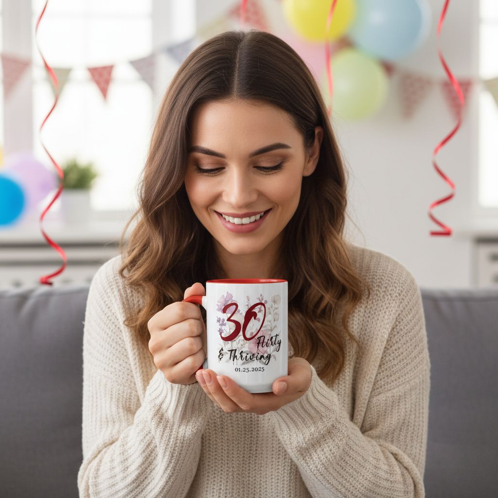 Personalized birthday gift mug with custom name, 15oz ceramic cup