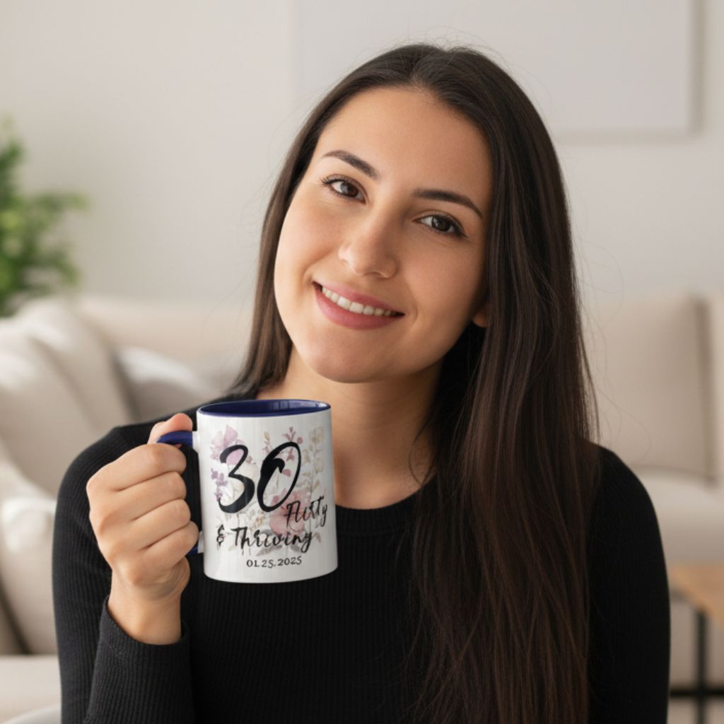 Personalized birthday gift mug with custom name, 11oz ceramic cup