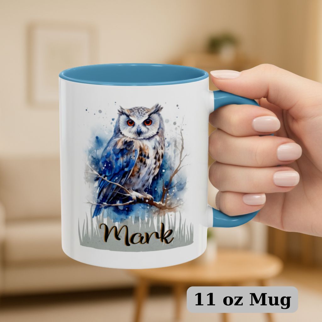 Unique 11oz gift mug with custom animal design and name 