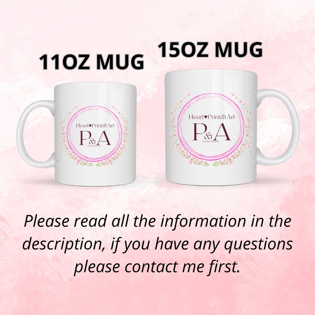 110Z and 150Z Personalized ceramic coffee mug