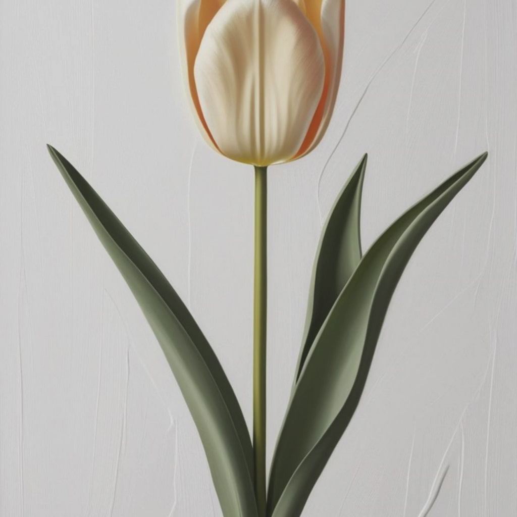 Minimalist digital illustration of three tulips on a neutral background.