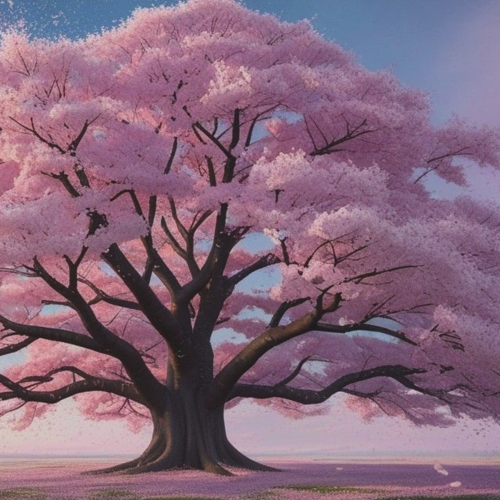 Cherry blossom tree in spring, digital printable art for home décor.