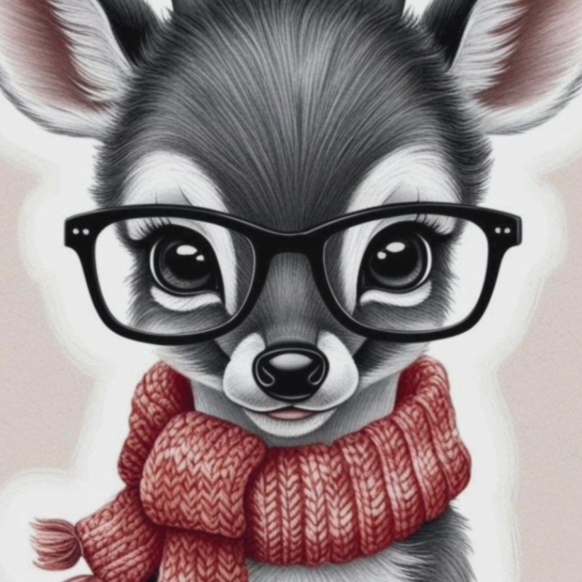 Short close-up video showing a printable artwork of a fawn.
