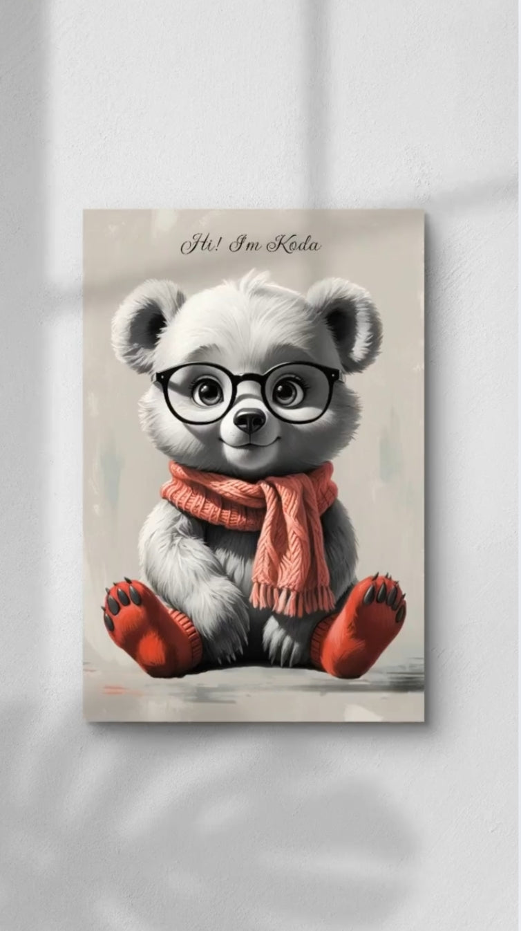 "Video presentation of printable baby bear wall decor."